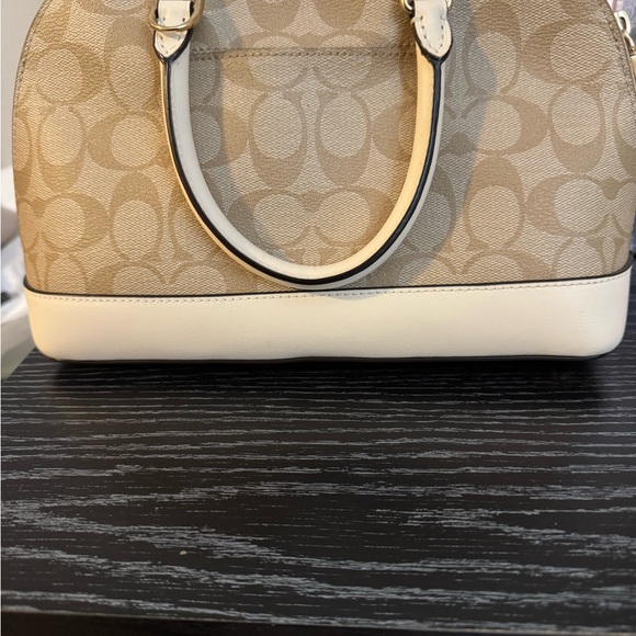 Coach Beige/White Signature Coated Canvas and Leather Sierra Satchel - Picture 6 of 14